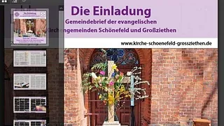 Titelblatt des Gemeindebriefes "Die Einladung" der Kirchengemeinden Schönefeld und Großziethen